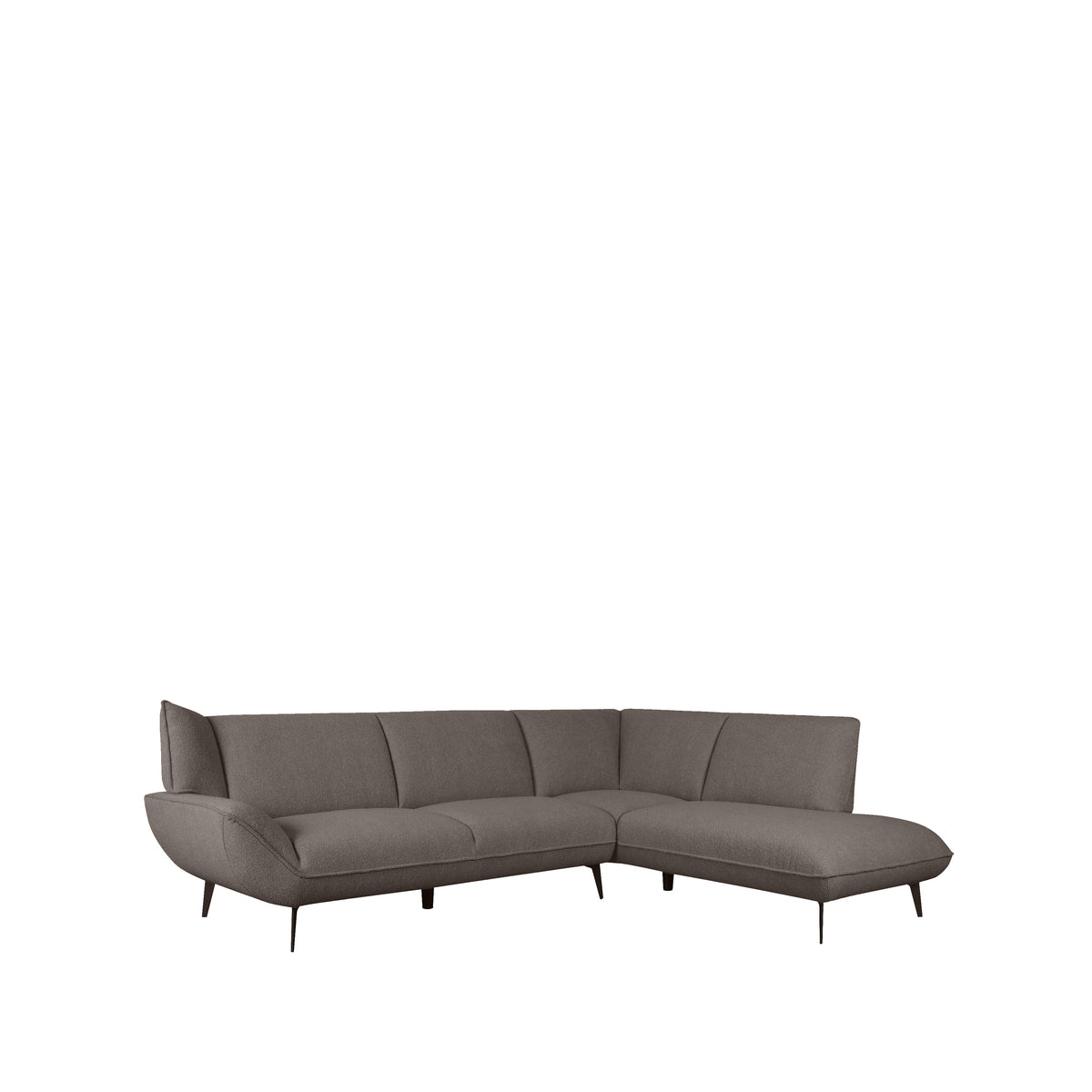 Label51 - Canapé d'angle Pesaro droite - Bouclé - Marron - 274 x 203 x 82 cm
