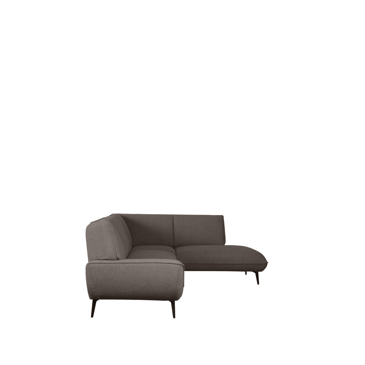 Label51 - Canapé d'angle Pesaro droite - Bouclé - Marron - 274 x 203 x 82 cm