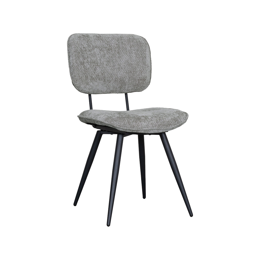 Label51 - Chaise de salle à manger Liva - Tissu - Gris pierre - 49 x 60 x 87 cm