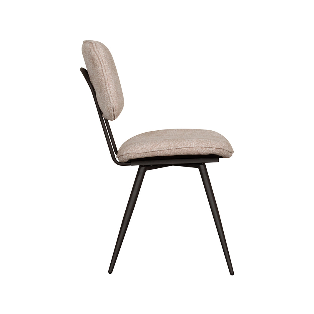 Label51 - Chaise de salle à manger Liva - Tissu - Argile - 49 x 60 x 87 cm