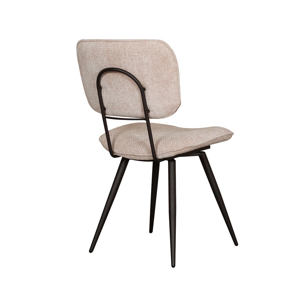 Label51 - Chaise de salle à manger Liva - Tissu - Argile - 49 x 60 x 87 cm
