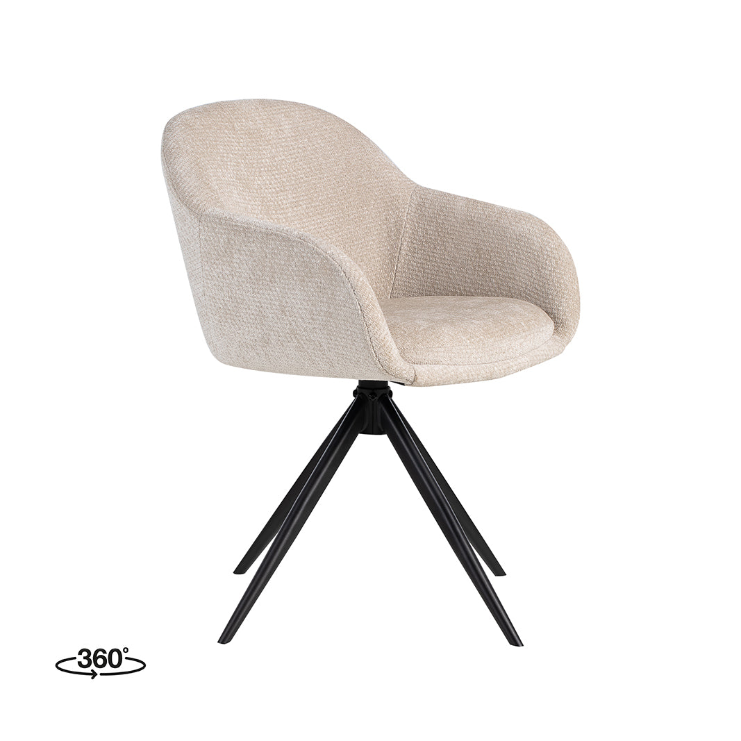 Label51 - Eetkamerstoel Fiby - Stof - 60 x 62 x 80 cm
