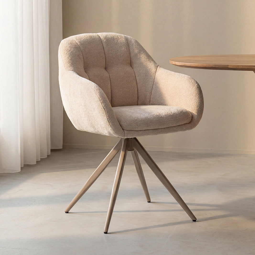 Label51 - Eetkamerstoel Esma - Stof - 60 x 62 x 80 cm