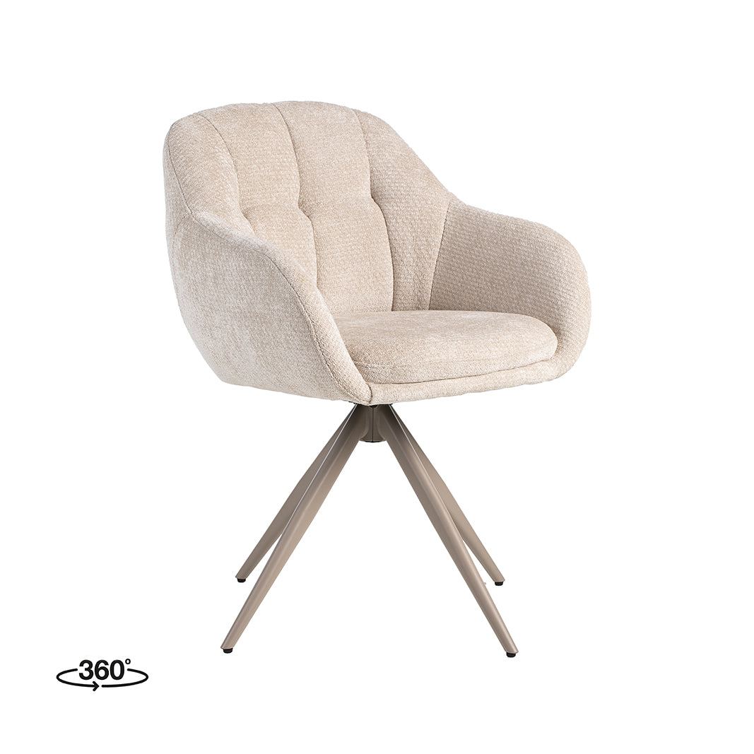Label51 - Eetkamerstoel Esma - Stof - 60 x 62 x 80 cm