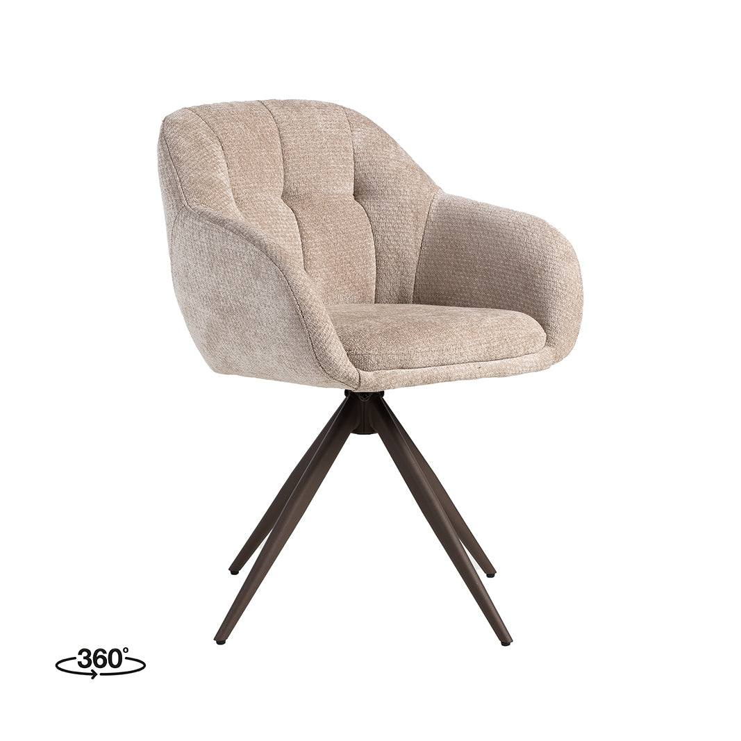 Label51 - Eetkamerstoel Esma - Stof - 60 x 62 x 80 cm