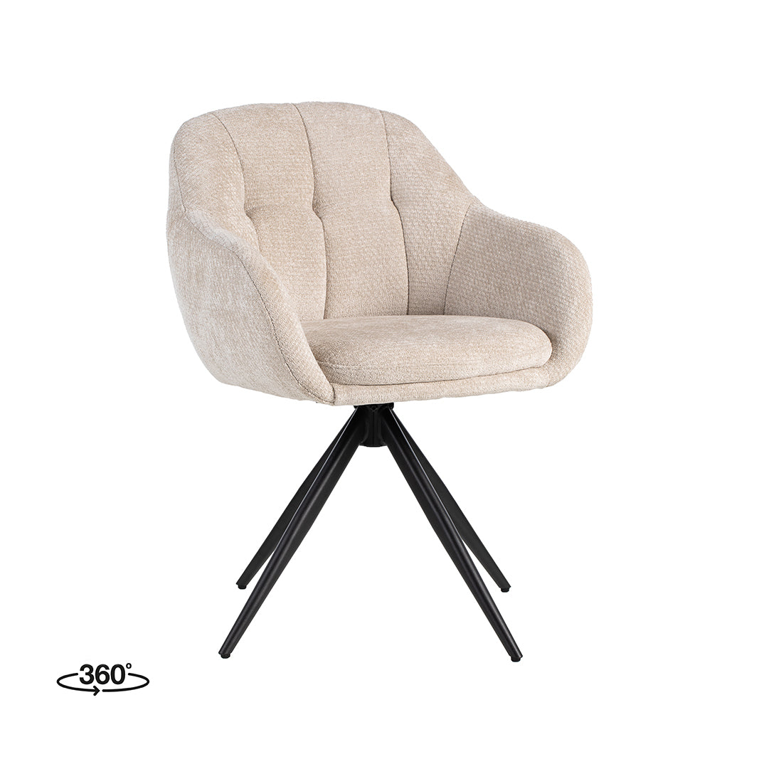 Label51 - Eetkamerstoel Esma - Stof - 60 x 62 x 80 cm