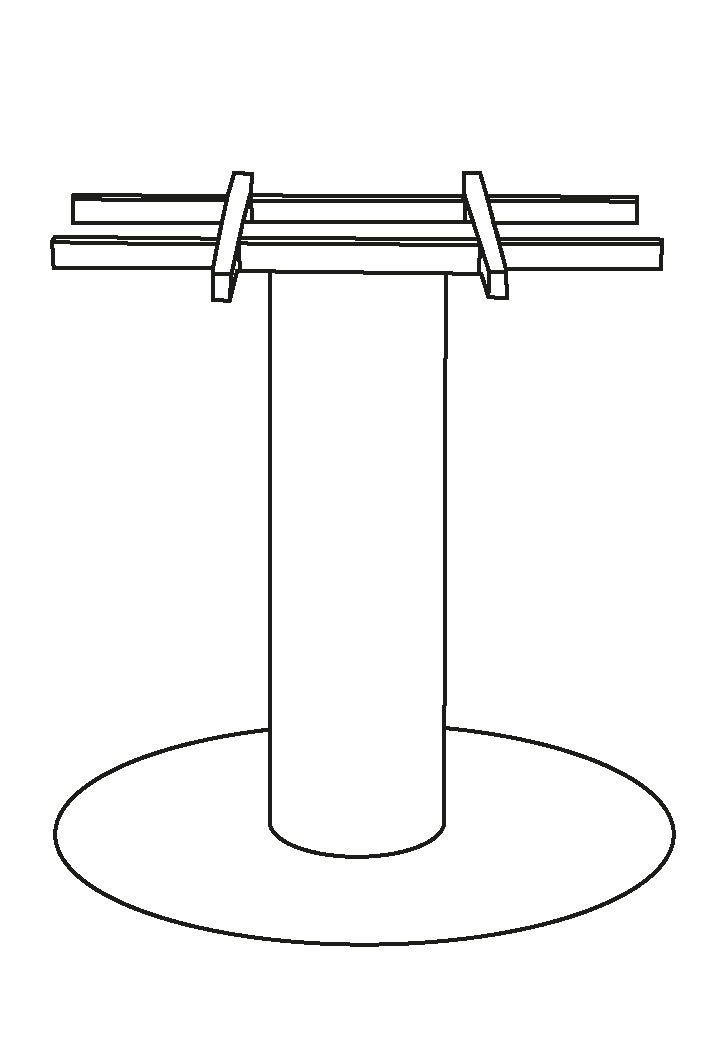 Label51 - Restauranttafelpoot Rond Extra Stabiel - Metaal - Koraal - 70 x 70 x 72 cm