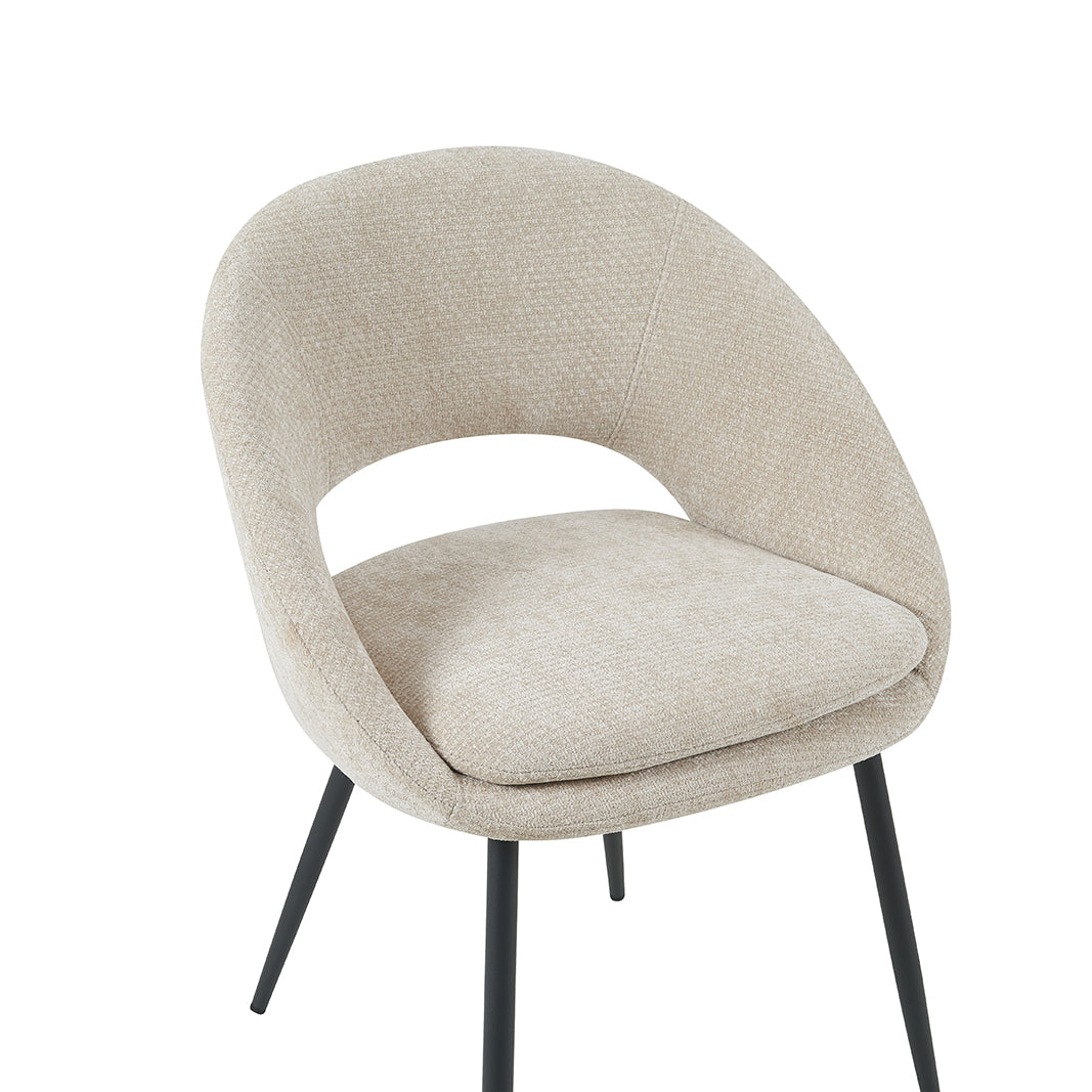 Label51 - Chaise de salle à manger Zohra - Tissu - Naturel - 60 x 59 x 81 cm