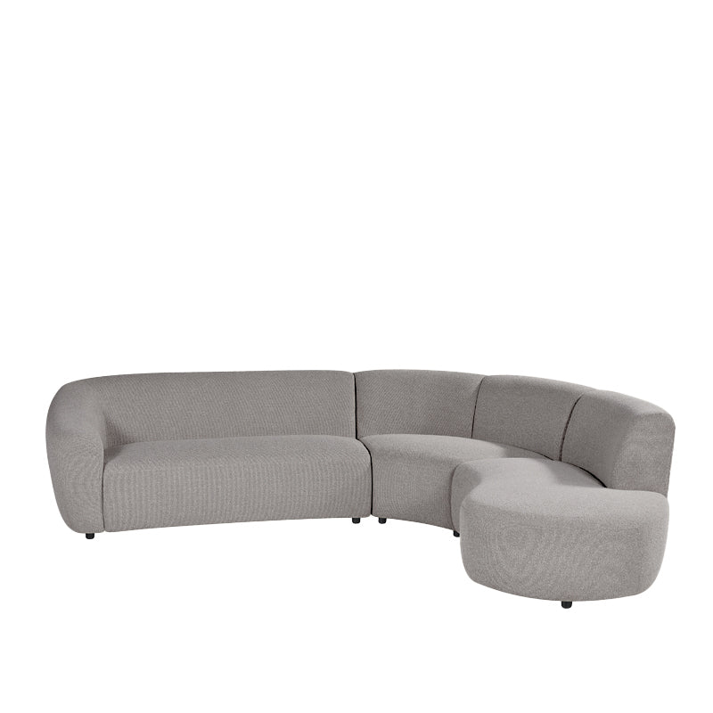 Label51 - Canapé d'angle Florence droite - Bouclé - Champignon - 300 x 268 x 77 cm