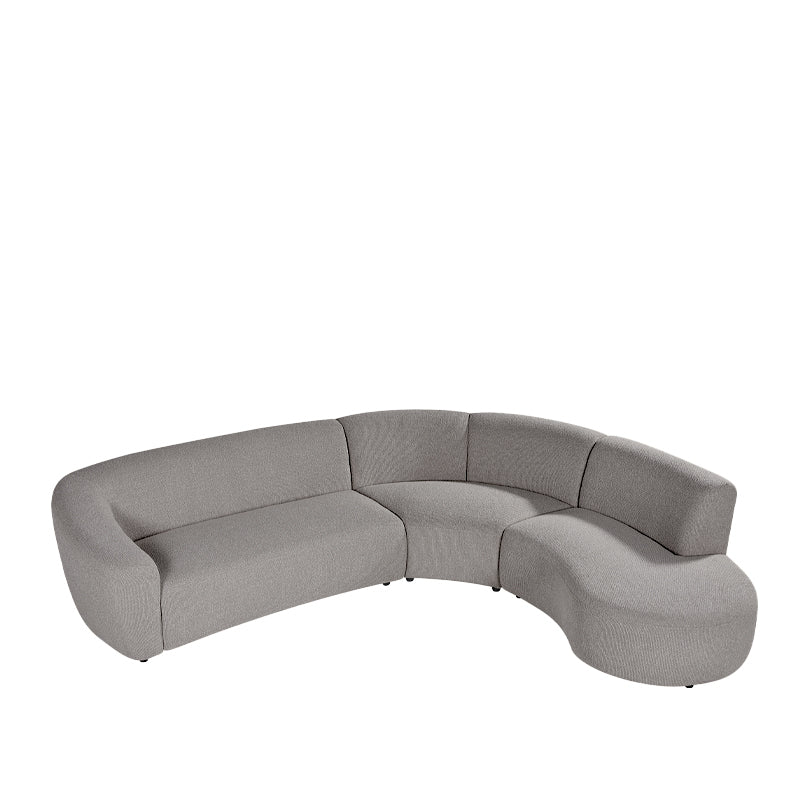 Label51 - Canapé d'angle Florence droite - Bouclé - Champignon - 300 x 268 x 77 cm