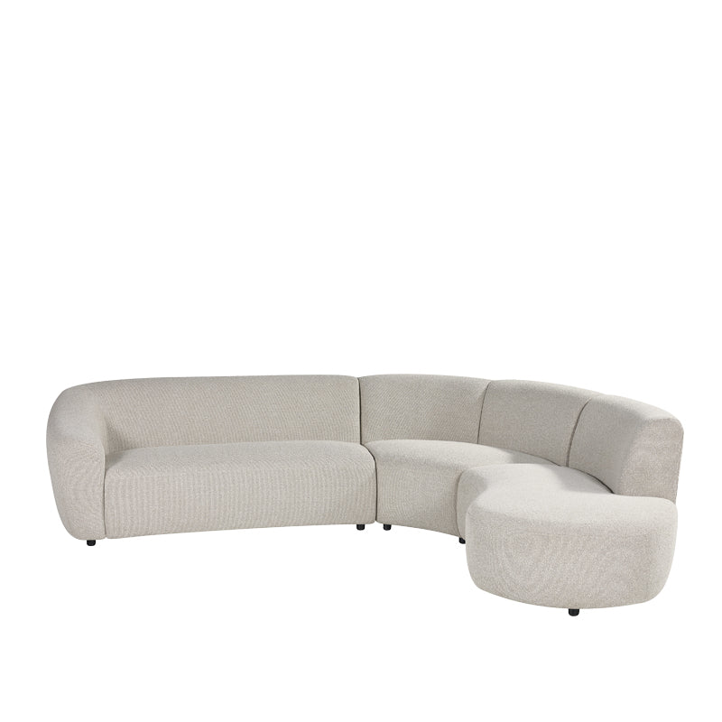 Label51 - Canapé d'angle Florence droite - Bouclé - Naturel - 300 x 268 x 77 cm