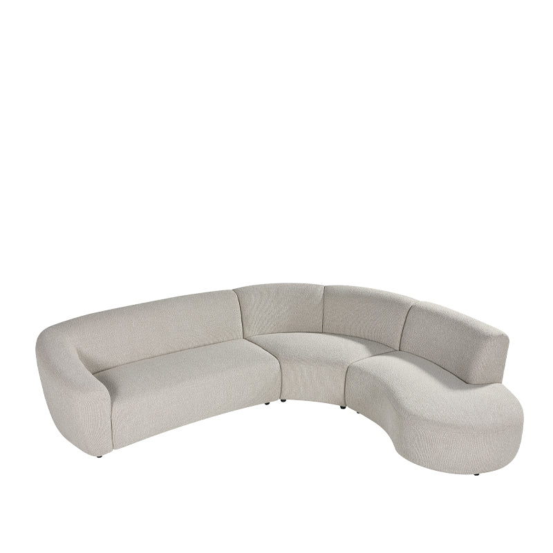Label51 - Canapé d'angle Florence droite - Bouclé - Naturel - 300 x 268 x 77 cm
