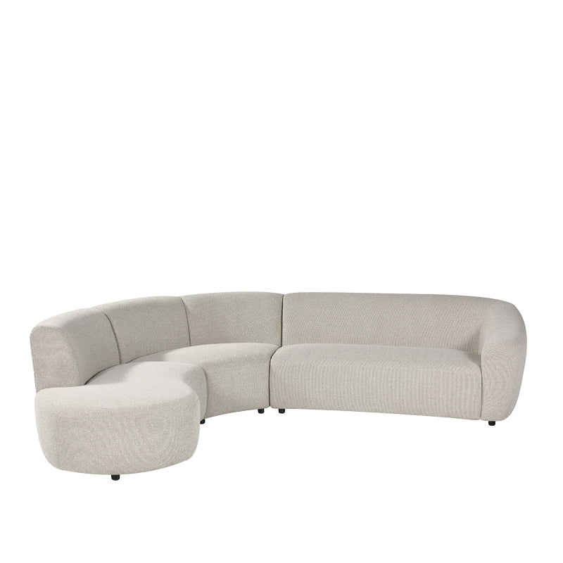 Label51 - Canapé d'angle Florence gauche - Bouclé - Naturel - 300 x 268 x 77 cm
