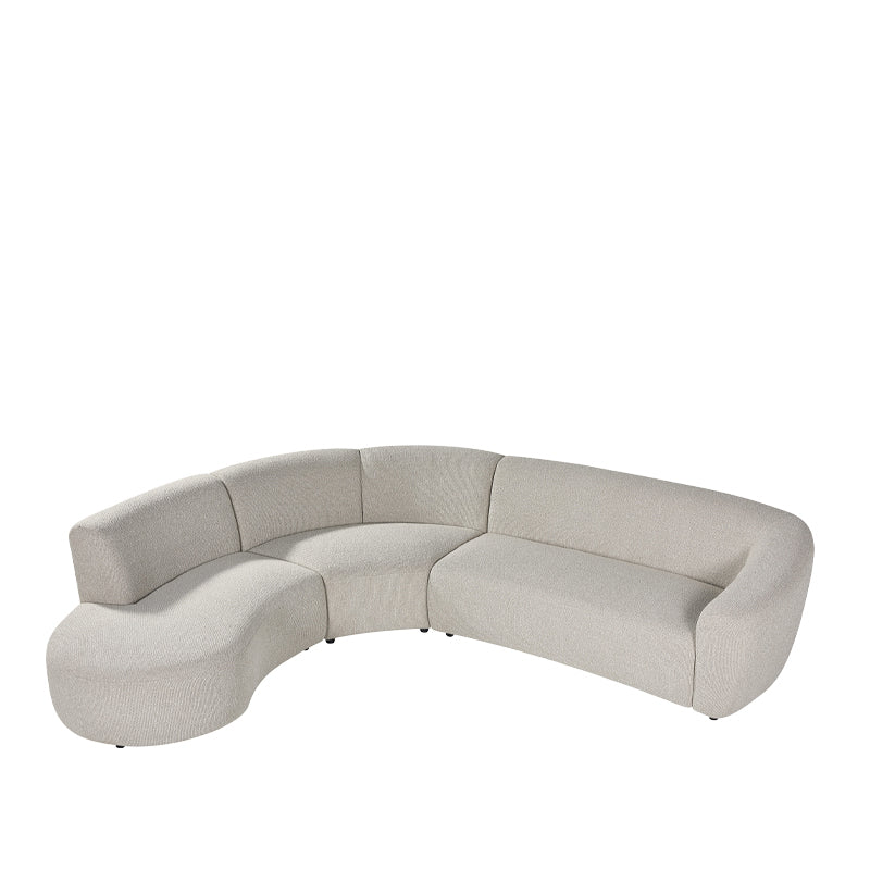 Label51 - Canapé d'angle Florence gauche - Bouclé - Naturel - 300 x 268 x 77 cm