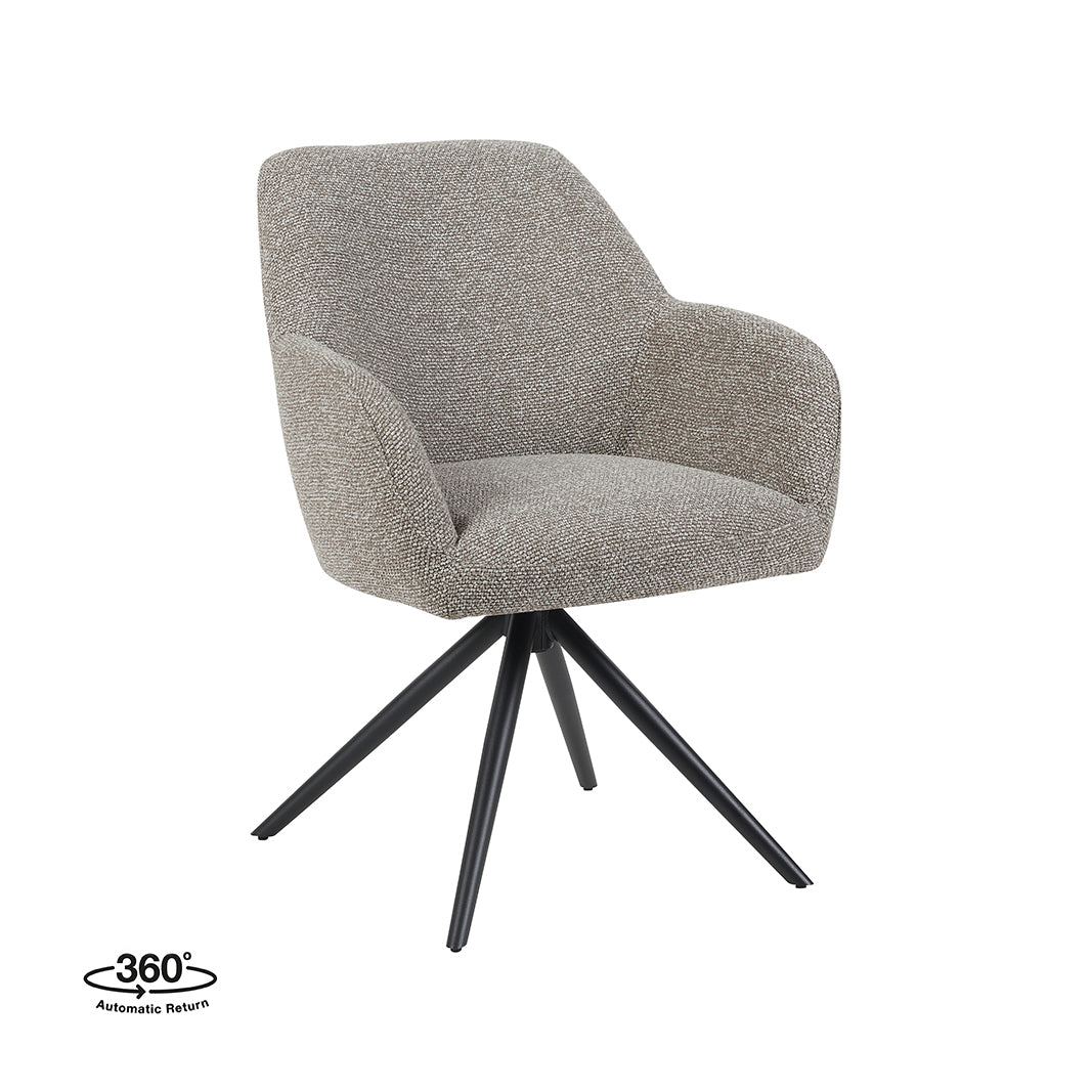 Label51 - Eetkamerstoel Sayuri - Bouclé - Mushroom - 65 x 63 x 84 cm
