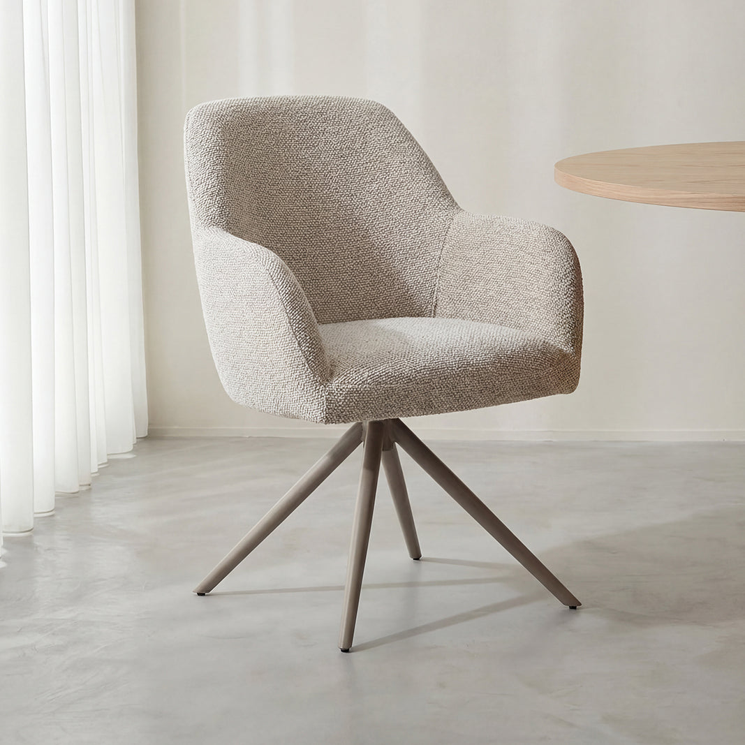 Label51 - Chaise de salle à manger Sayuri - Bouclette - Naturel - 65 x 63 x 84 cm