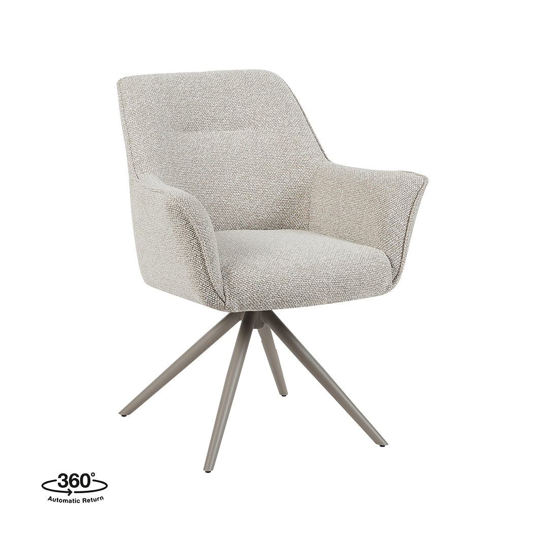Label51 - Eetkamerstoel Kimora - Bouclé - Naturel - 65 x 66 x 86 cm