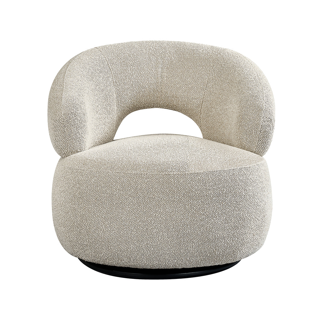 Label51 - Draaifauteuil Nusenna - Bouclé - Naturel - 82 x 81 x 73 cm
