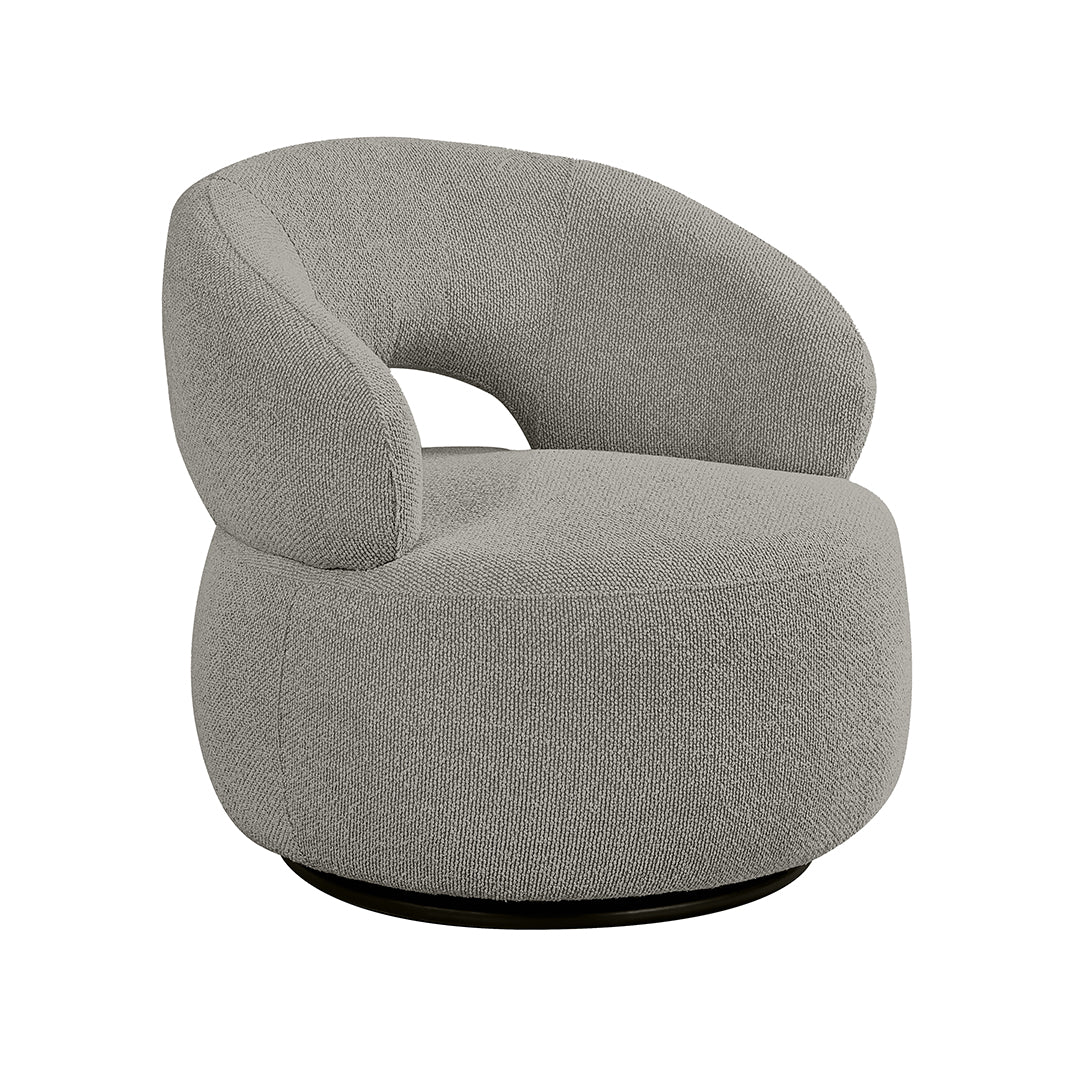 Label51 - Fauteuil pivotant Nusenna - Bouclé - Champignon - 82 x 81 x 73 cm