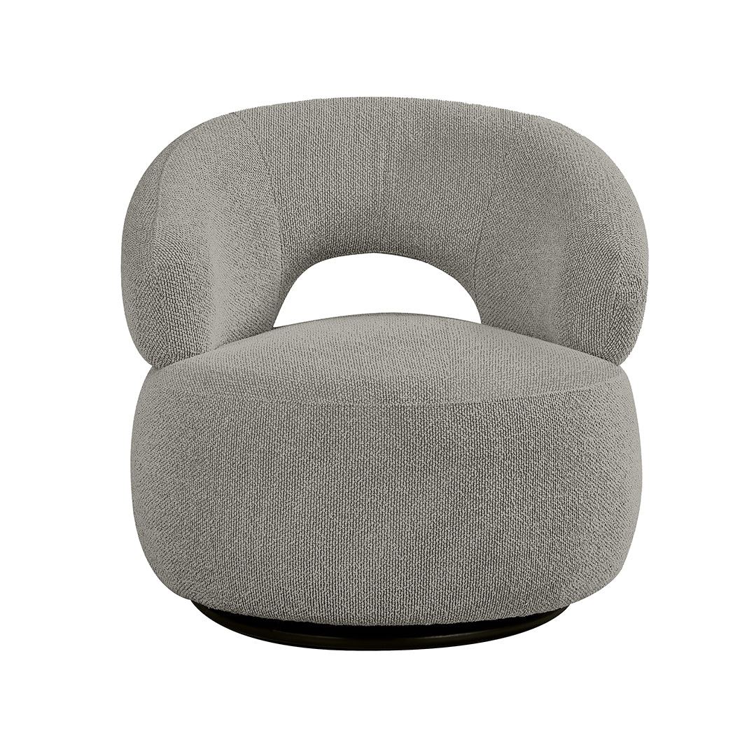 Label51 - Fauteuil pivotant Nusenna - Bouclé - Champignon - 82 x 81 x 73 cm