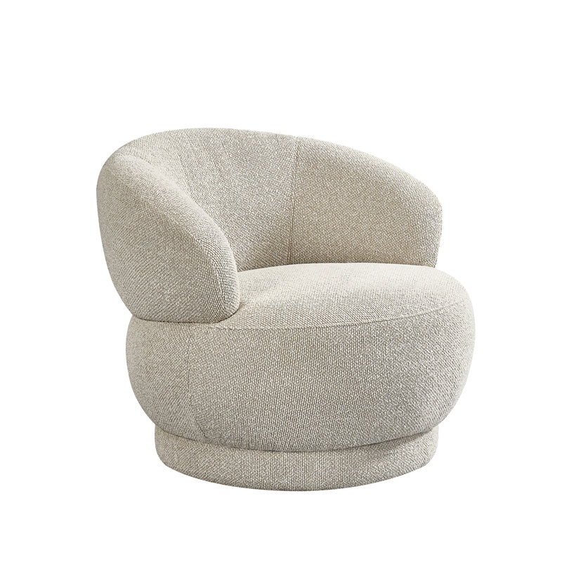 Label51 - Fauteuil pivotant Alvito - Bouclé - Naturel - 80 x 80 x 70 cm