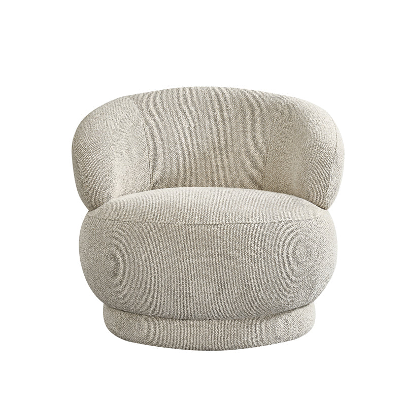 Label51 - Fauteuil pivotant Alvito - Bouclé - Naturel - 80 x 80 x 70 cm