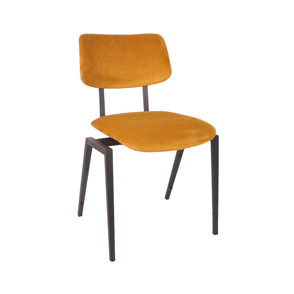 Label51 - Chaise d'école empilable - Velours - Ocre - 45 x 50 x 81 cm