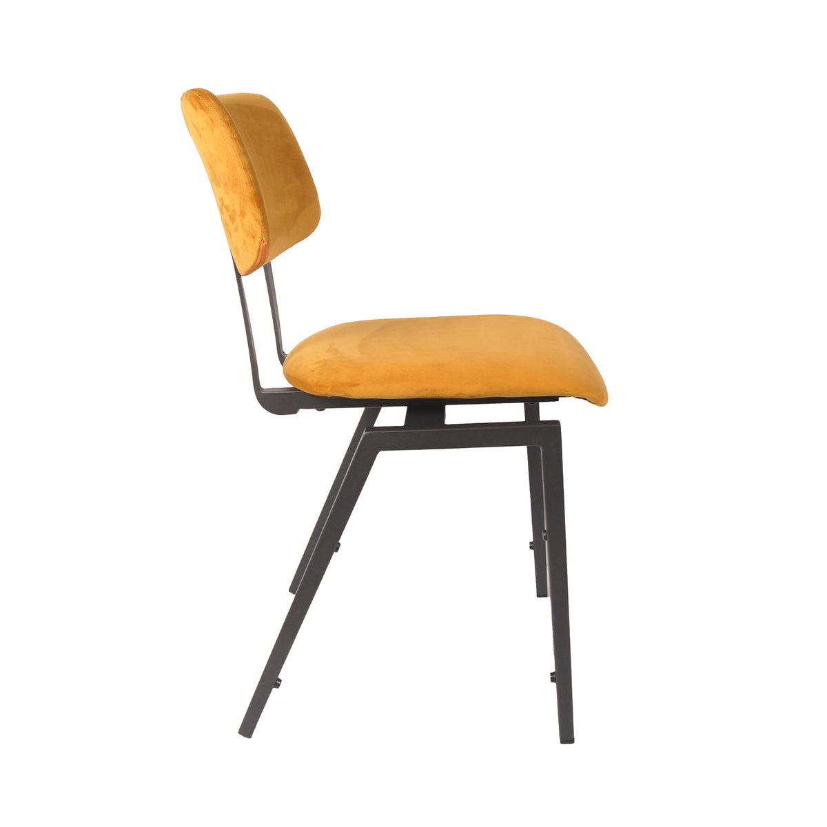 Label51 - Chaise d'école empilable - Velours - Ocre - 45 x 50 x 81 cm