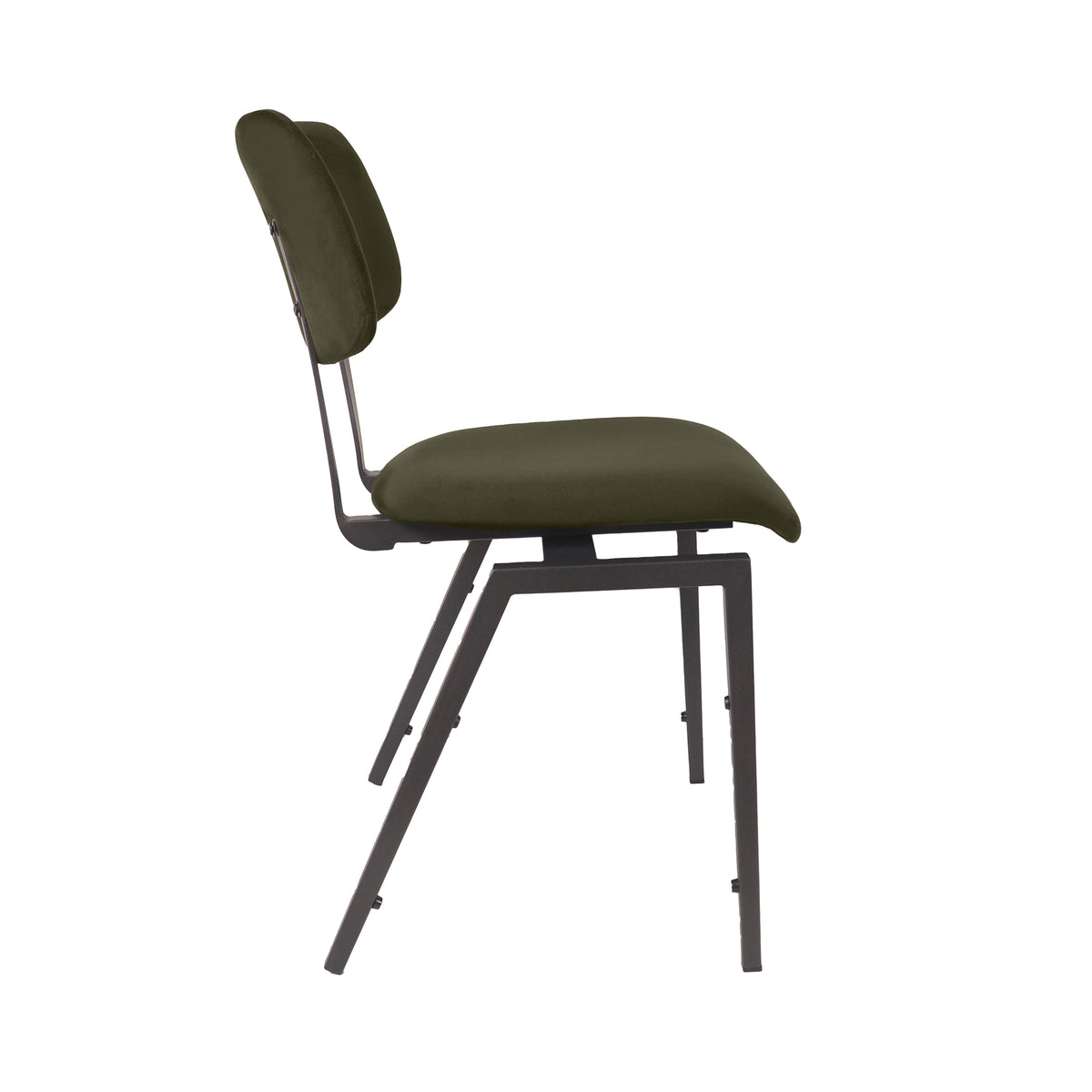Label51 - Chaise d'école empilable - Velours - Vert chasseur - 45 x 50 x 81 cm