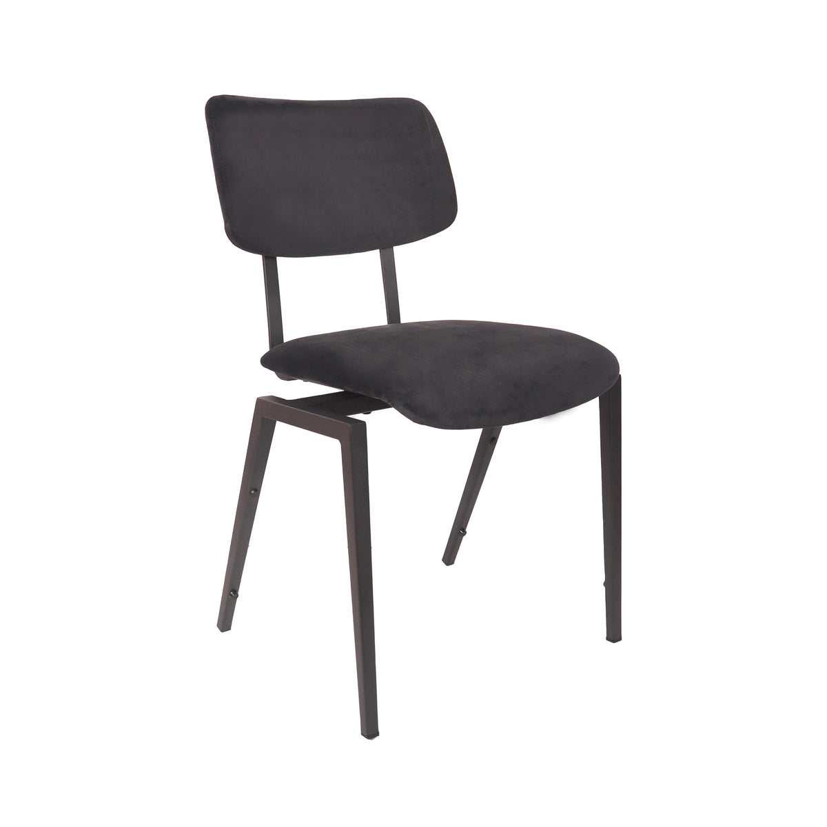 Label51 - Chaise d'école empilable - Velours - Taupe - 45 x 50 x 81 cm