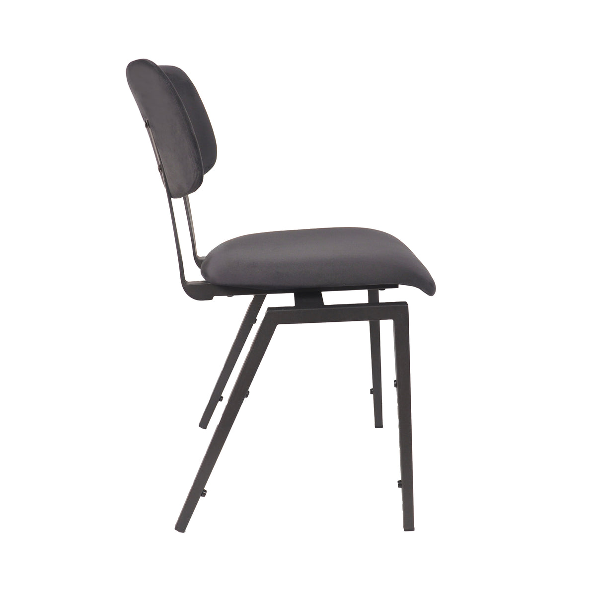 Label51 - Chaise d'école empilable - Velours - Taupe - 45 x 50 x 81 cm