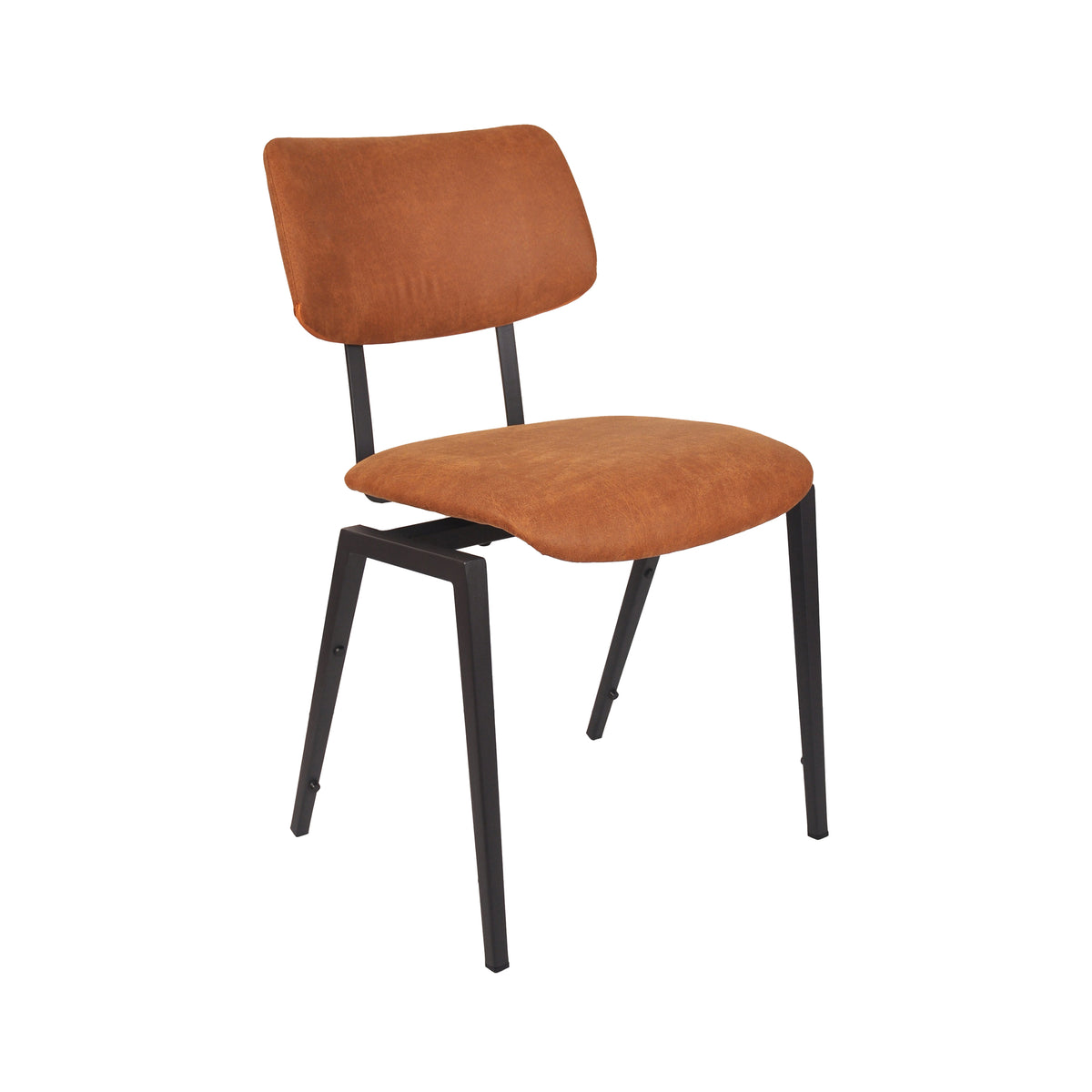 Label51 - Stapelbare schoolstoel - Microsuède - Cognac - 45 x 50 x 81 cm