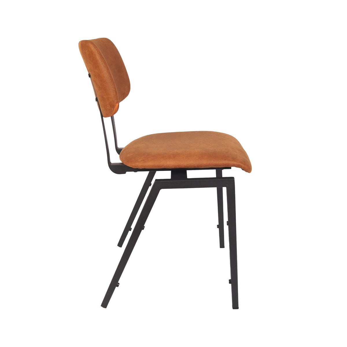 Label51 - Stapelbare schoolstoel - Microsuède - Cognac - 45 x 50 x 81 cm