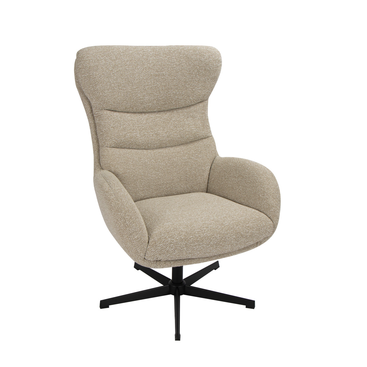 Label51 - Fauteuil pivotant Malmo - Bouclé - Naturel - 75 x 82 x 108 cm