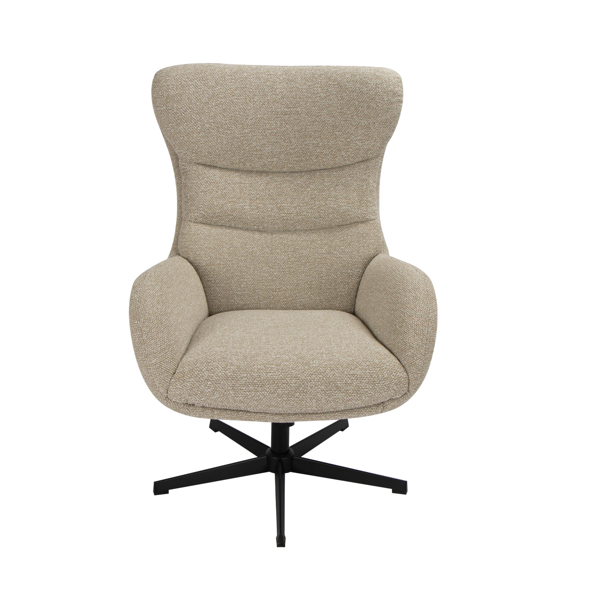 Label51 - Fauteuil pivotant Malmo - Bouclé - Naturel - 75 x 82 x 108 cm