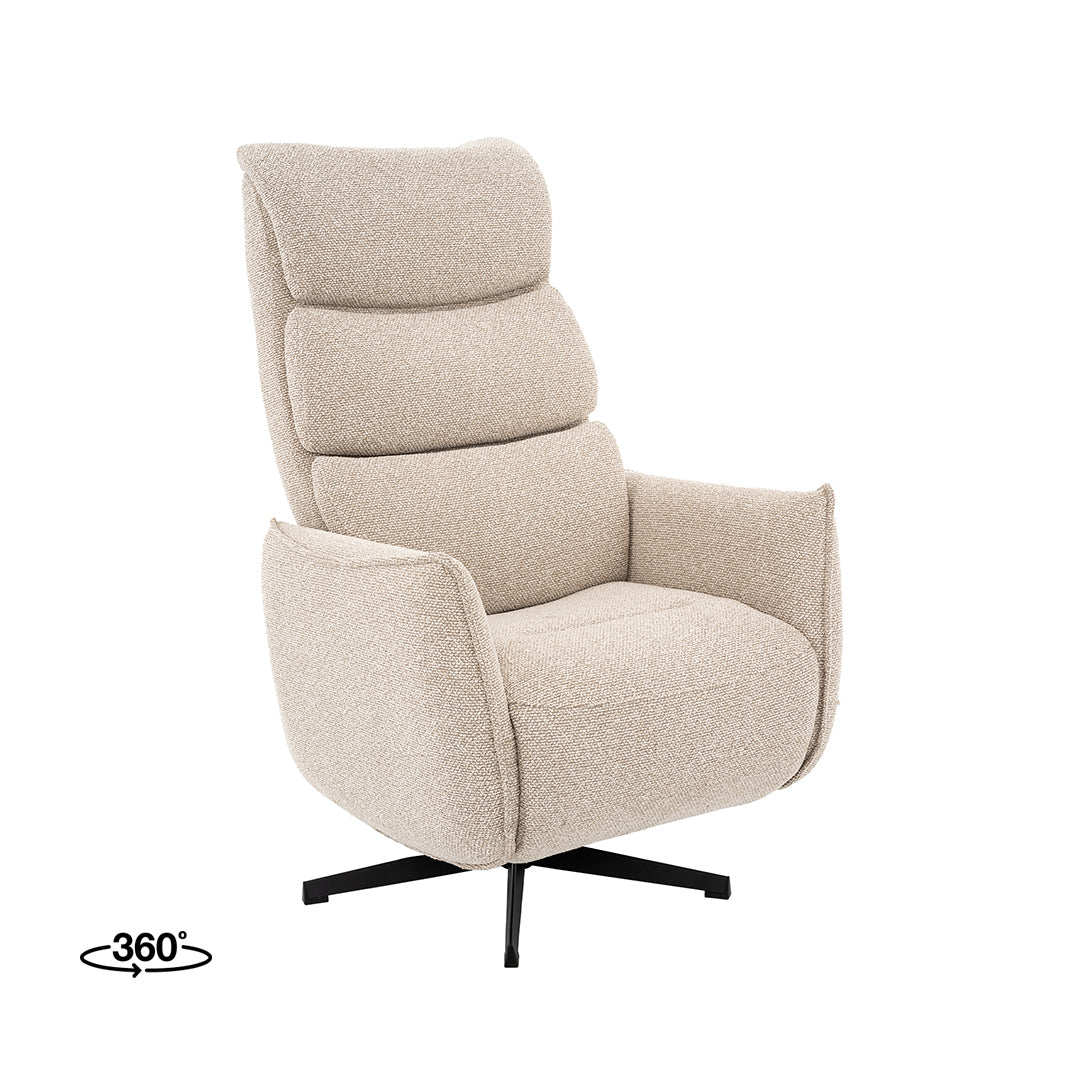 Label51 - Fauteuil relax électrique Goteborg - Bouclé - Naturel - 75 x 85 x 118 cm