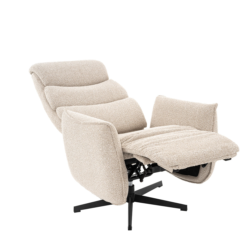Label51 - Fauteuil relax électrique Goteborg - Bouclé - Naturel - 75 x 85 x 118 cm