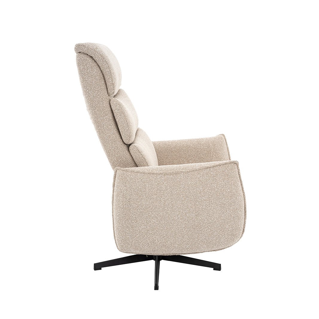 Label51 - Fauteuil relax électrique Goteborg - Bouclé - Naturel - 75 x 85 x 118 cm