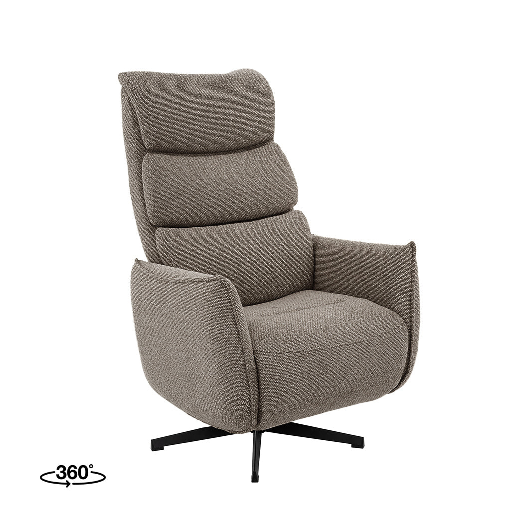 Label51 - Fauteuil relax électrique Goteborg - Bouclé - Champignon - 75 x 85 x 118 cm