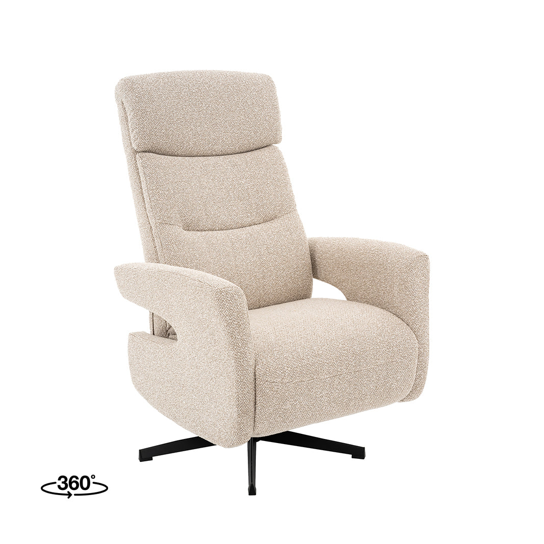 Label51 - Fauteuil relax électrique Tampere - Bouclé - Naturel - 72 x 88 x 115 cm