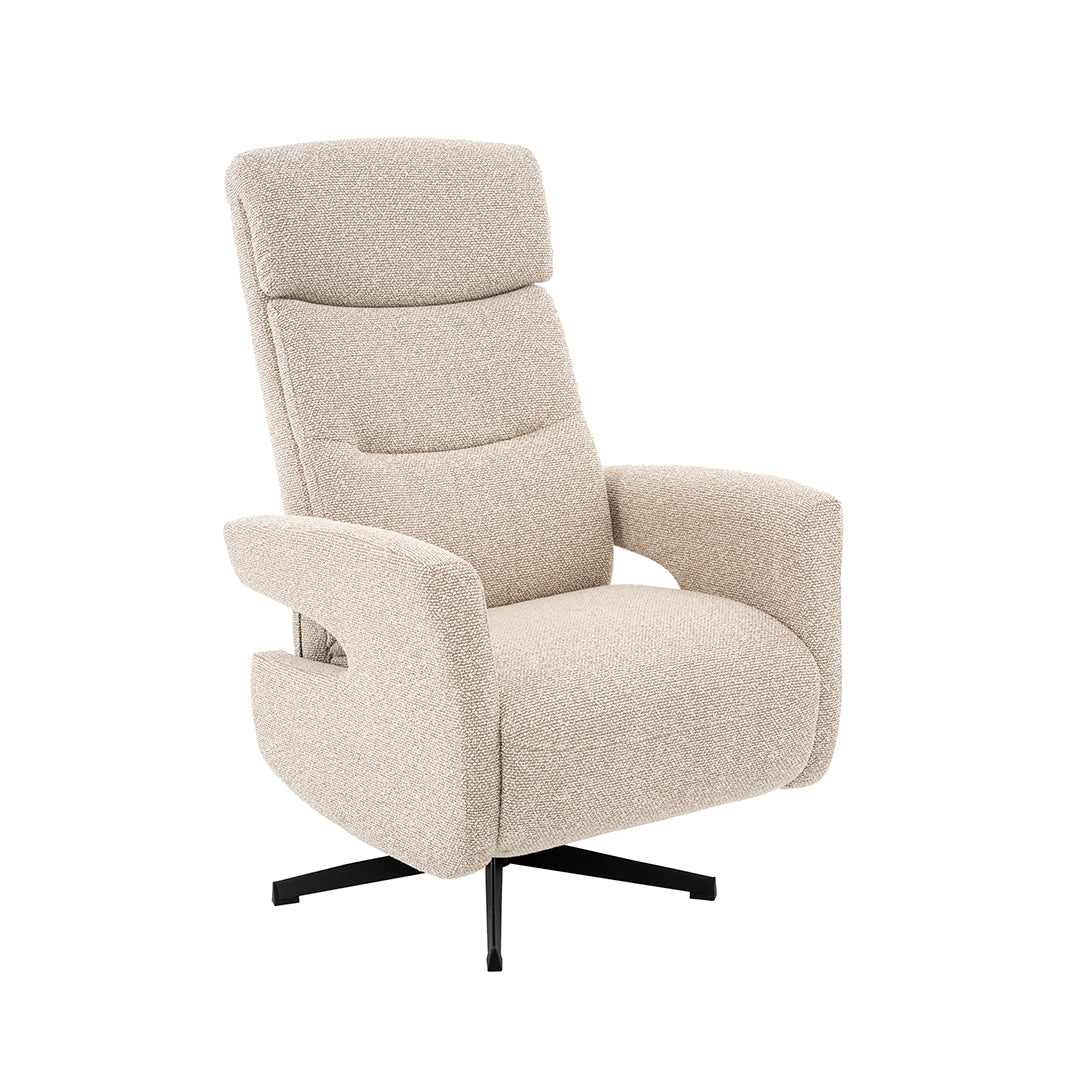 Label51 - Elektrische relaxfauteuil Tampere - Bouclé - Naturel - 72 x 88 x 115 cm