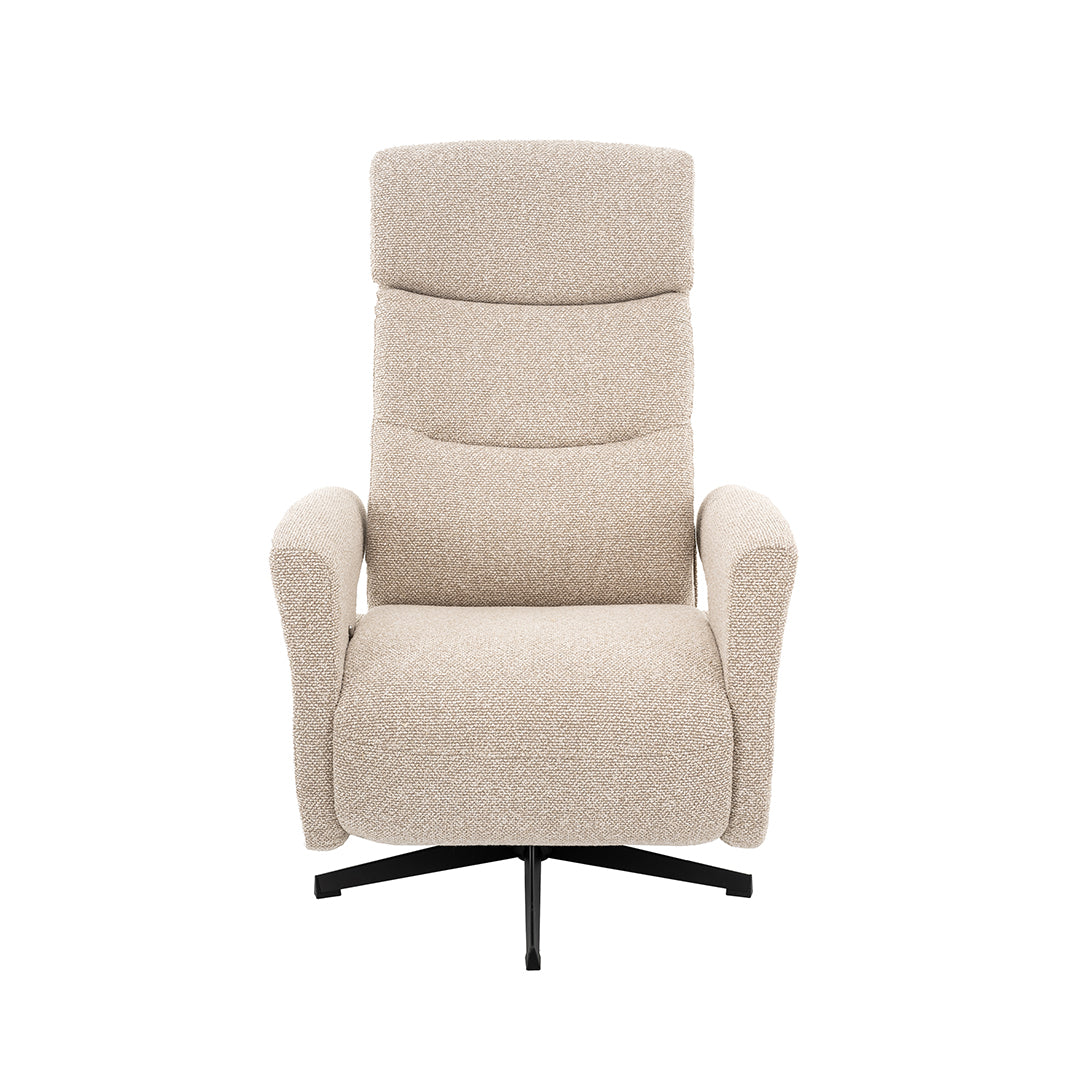 Label51 - Elektrische relaxfauteuil Tampere - Bouclé - Naturel - 72 x 88 x 115 cm