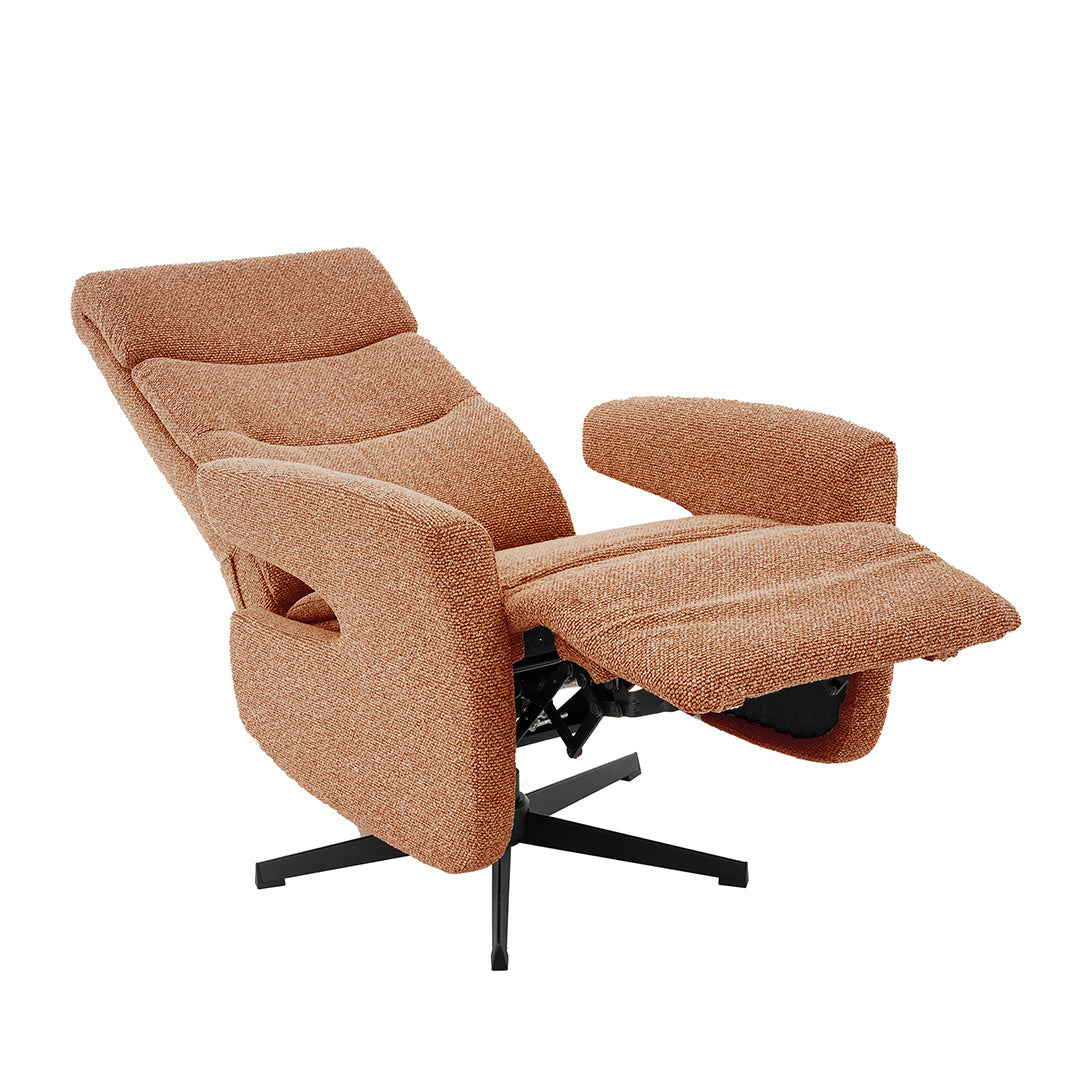 Label51 - Elektrische relaxfauteuil Tampere - Bouclé - Koraal - 72 x 88 x 115 cm