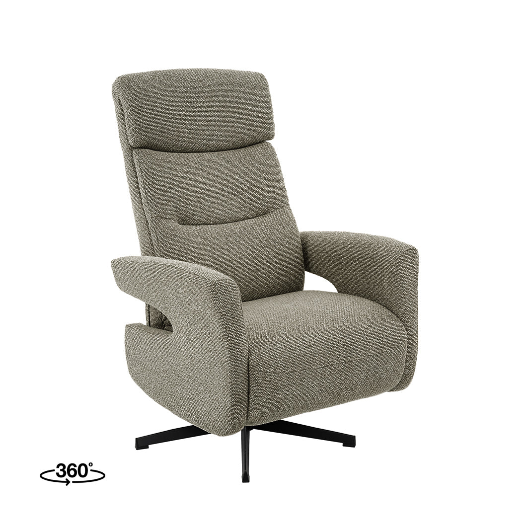 Label51 - Fauteuil relax électrique Tampere - Bouclé - Champignon - 72 x 88 x 115 cm
