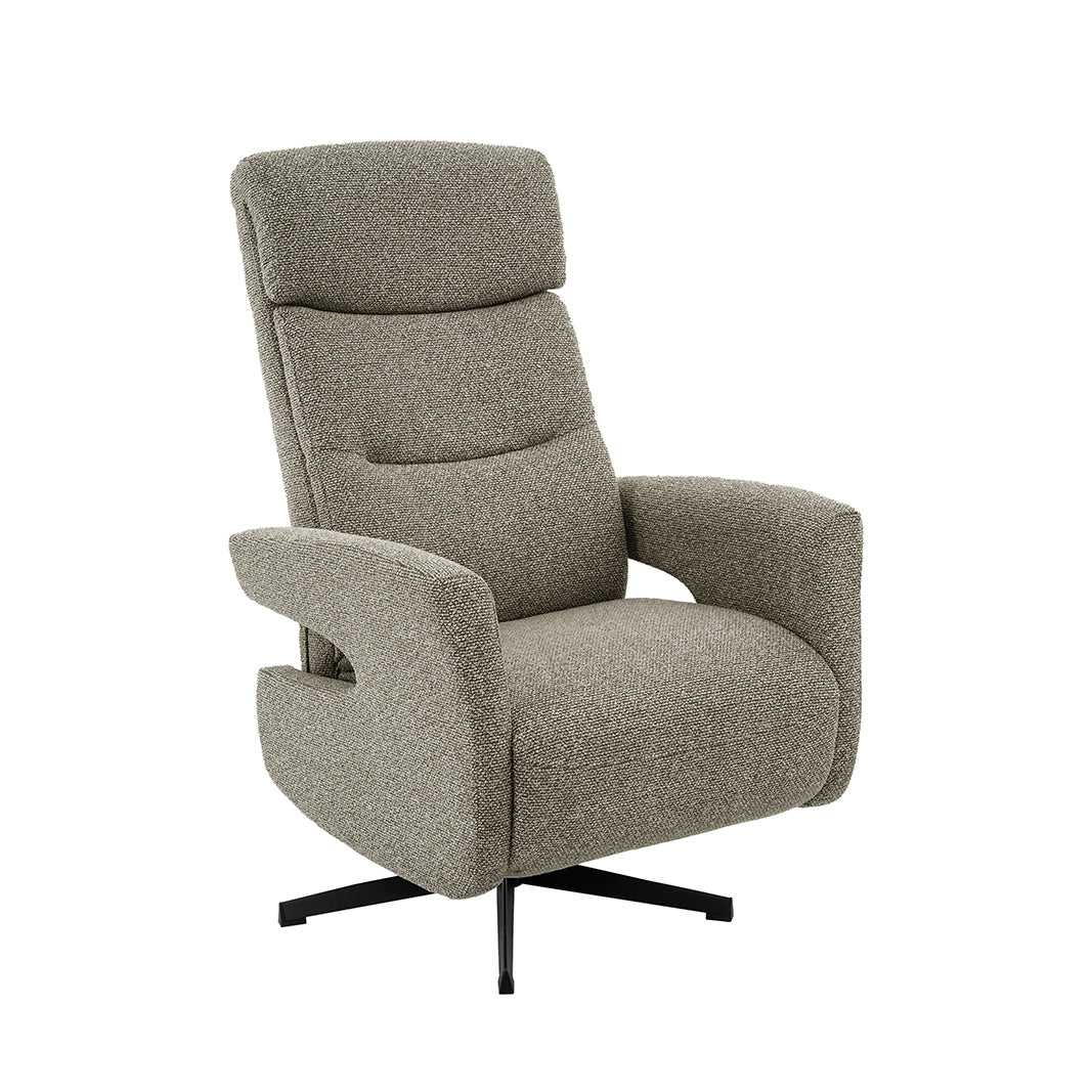 Label51 - Elektrische relaxfauteuil Tampere - Bouclé - Mushroom - 72 x 88 x 115 cm