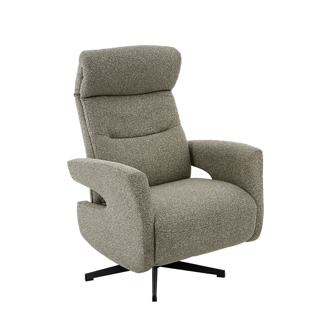 Label51 - Elektrische relaxfauteuil Tampere - Bouclé - Mushroom - 72 x 88 x 115 cm