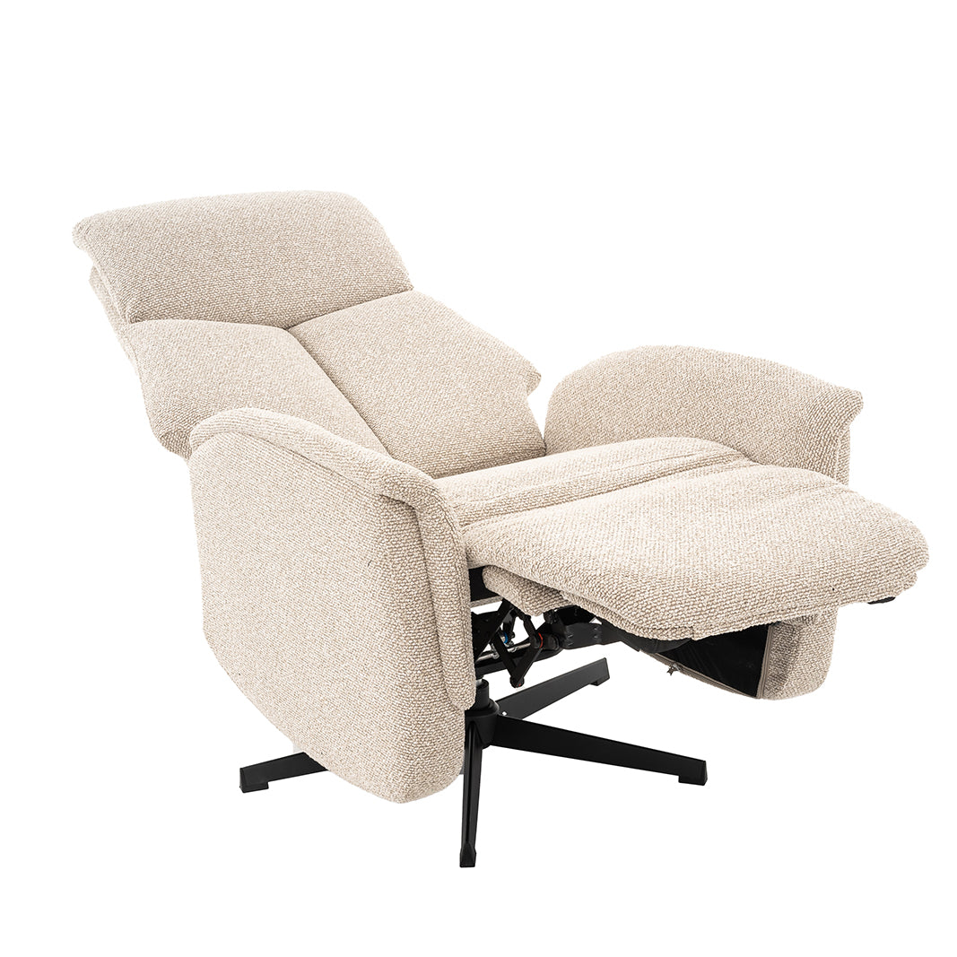 Label51 - Fauteuil relax électrique Aarhus - Bouclé - Naturel - 73 x 86 x 114 cm