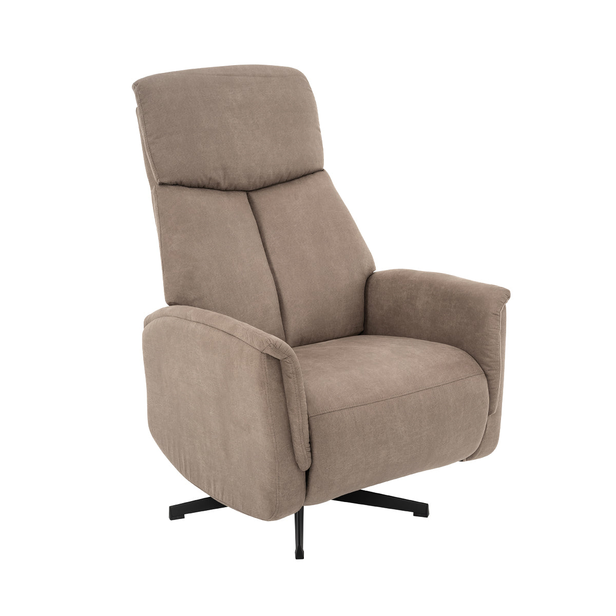 Label51 - Fauteuil relax électrique Aarhus - Microsuède - Taupe - 73 x 86 x 114 cm