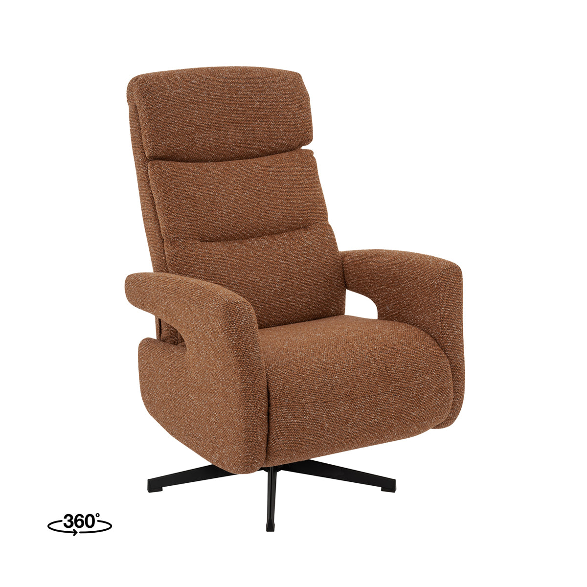 Label51 - Fauteuil relax Copenhagen - Bouclé - Corail - 72 x 88 x 115 cm