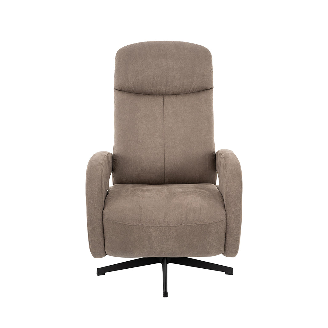 Label51 - Fauteuil relax Esbjerg - Microsuède - Taupe - 68 x 84 x 114 cm